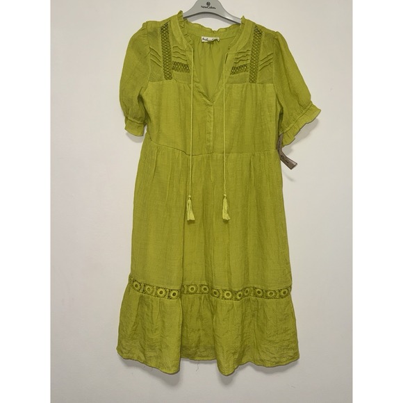 Indigo Rose lime green midi dress L(with imperfections) read description - Picture 4 of 16